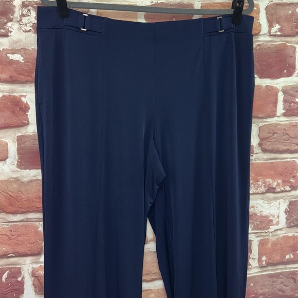 Susan Graver Dress Pants Women's 1X Petite Dark Blue Waist Accent Casual Career - Picture 3 of 8